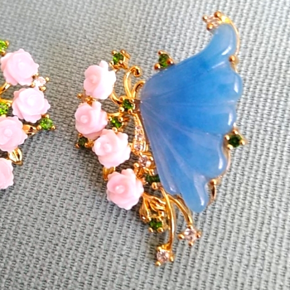 ✳️❇️ STUNNINGLY BEAUTIFUL BLUE JADE EARRING'S ❇️✳️ - Picture 2 of 5